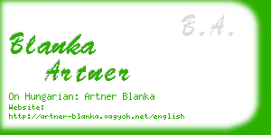 blanka artner business card